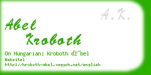 abel kroboth business card